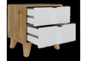 Тумба прикроватная, Лорена дуб вотан / белый