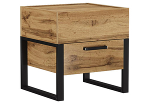 Тумба прикроватная, Iris металл дуб вотан / черный муар