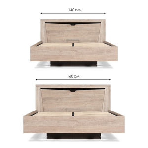 Кровать, Магантия 160х200 с ПМ парящая дуб баррик