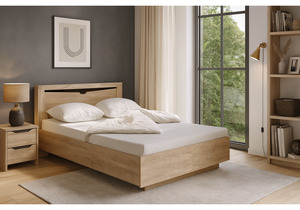 Кровать, Магантия 140х200 сПМ парящая дуб баррик