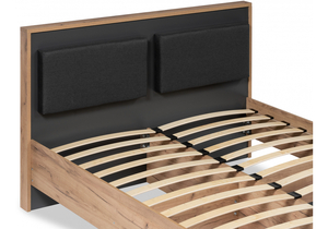 Кровать, Тхан 180х200 дуб крафт золотой / антрацит