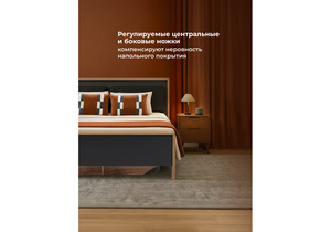 Кровать, Тхан 180х200 дуб крафт золотой / антрацит