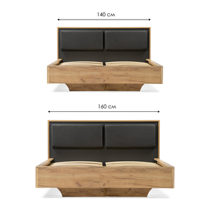 Кровать, Клауд 140х200 парящая дуб крафт золотой / антрацит