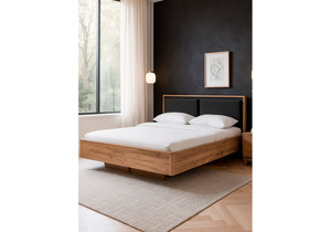 Кровать, Клауд 160х200 парящая дуб крафт золотой / антрацит