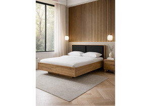 Кровать, Клауд 160х200 парящая дуб крафт золотой / антрацит