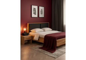 Кровать, Клауд 160х200 парящая дуб крафт золотой / антрацит