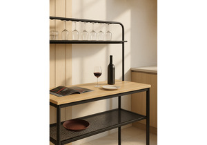 Барный стол, Нари 120х50х171 делано / черный матовый