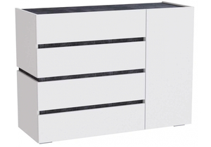 Комод, Атлон белый / бетон темный