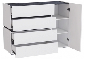 Комод, Атлон белый / бетон темный