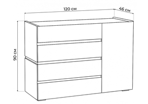 Комод, Атлон белый / дуб вотан