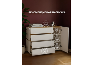 Комод, Атлон белый / дуб вотан