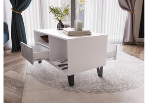 Журнальный стол, Эннис белый / бетон светлый