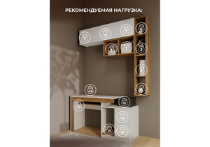 Корпусная мебель, Модена комплектация 2 белый / дуб вотан