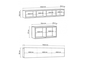 Корпусная мебель, Модена комплектация 4 белый / дуб вотан