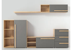 Стеллаж, Чернин дуб вотан / графит