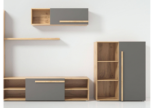 Стеллаж, Чернин дуб вотан / графит