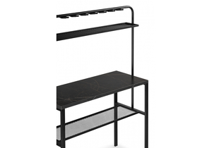 Барный стол, Нари 120х50х171 файерстоун / черный матовый