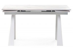 Обеденный стол, Бэйнбрук 140х80х76 белый мрамор  / белый