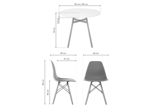 Обеденная группа, Гуанора 90 white / wood