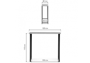 На металлокаркасе, Дилан Лофт 120х40х110 дуб делано темный