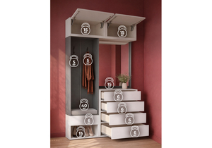 Корпусная мебель, Роут белый / графит комплектация 8