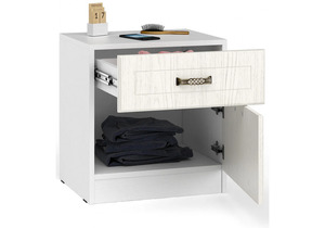 Тумба прикроватная, Ливерпуль 08.146 белый / ясень ваниль НМ-1012-100 пвх