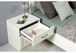 Тумба прикроватная, Ливерпуль 08.146 белый / ясень ваниль НМ-1012-100 пвх