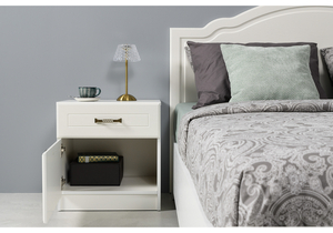 Тумба прикроватная, Ливерпуль 08.146 белый / ясень ваниль НМ-1012-100 пвх