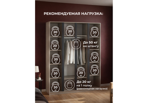 Шкаф, Кассий 160 4-х ств кашемир