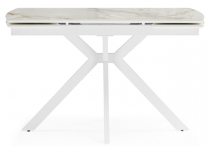 Керамический стол, Катчел-2 120(180)x80 calacatta gold / белый
