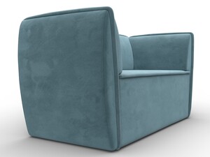 Диван кухонный прямой Бергамо 2-х местный, Велюр, SEVEN 113 бирюзовый