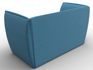 Диван кухонный прямой Бергамо 2-х местный, Рогожка, Амур 10 голубой