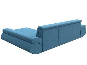 Диван угловой Лига-032 правый угол, Рогожка, Амур 10 голубой