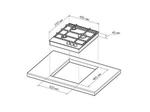 Газовая варочная поверхность GVG 431 WH, Белый