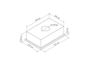 Встраиваемая вытяжка GS BLOC LIGHT 600, Нержавеющая сталь