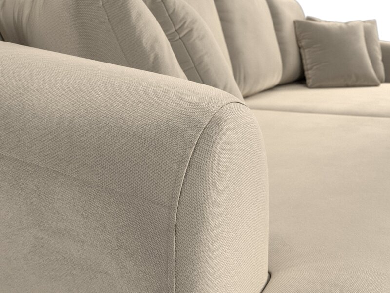 Диван прямой Милтон, Микровельвет, Бежевый