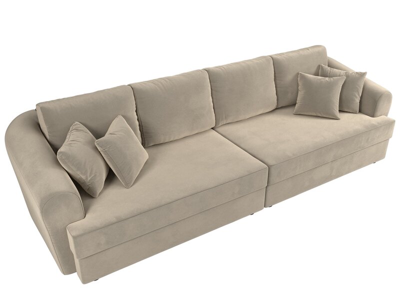 Диван прямой Милтон, Микровельвет, Бежевый