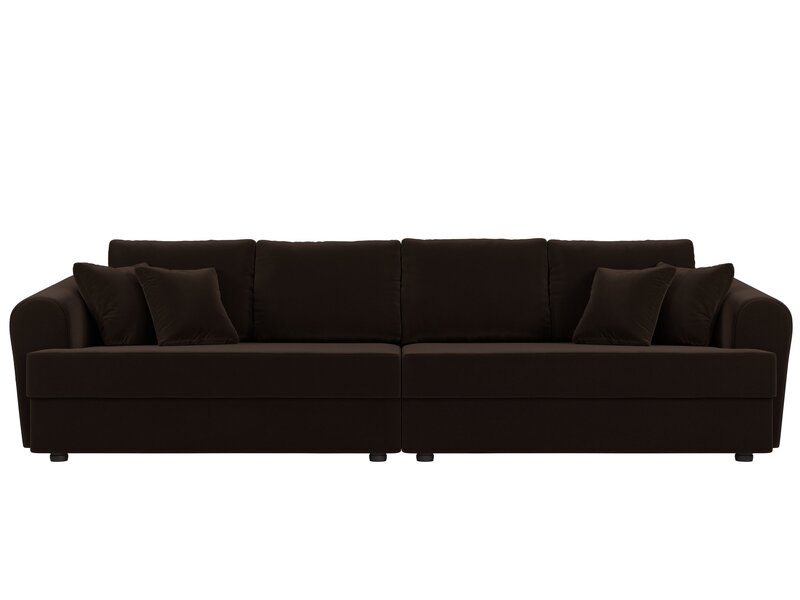 Диван прямой Милтон, Микровельвет, Коричневый