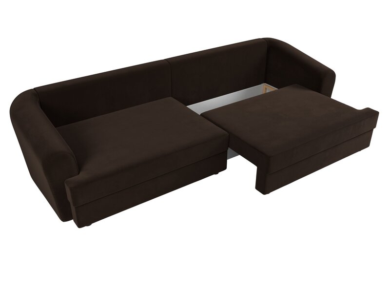Диван прямой Милтон, Микровельвет, Коричневый