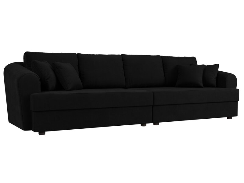 Диван прямой Милтон, Микровельвет, Черный