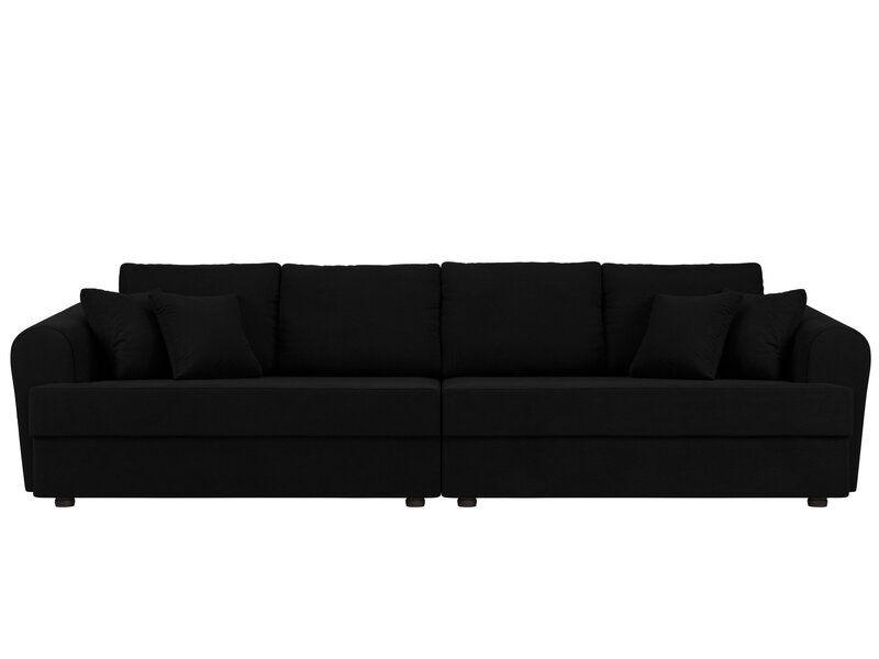 Диван прямой Милтон, Микровельвет, Черный