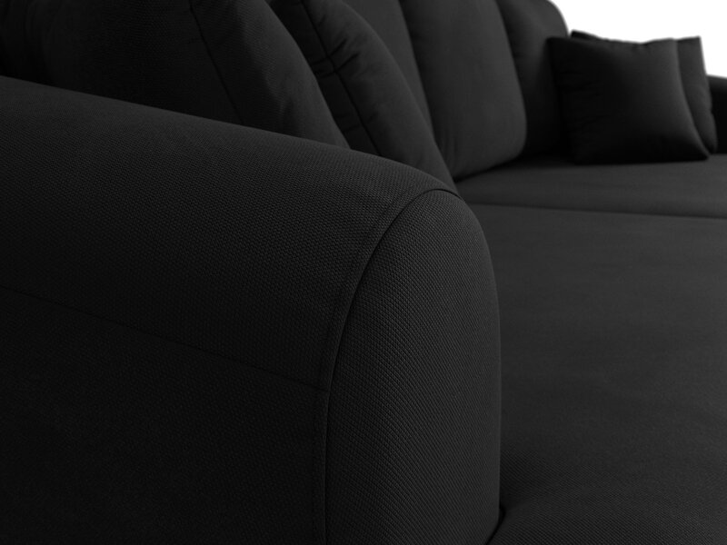 Диван прямой Милтон, Микровельвет, Черный