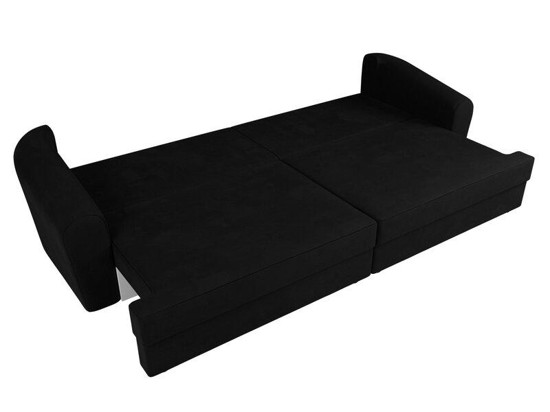 Диван прямой Милтон, Микровельвет, Черный