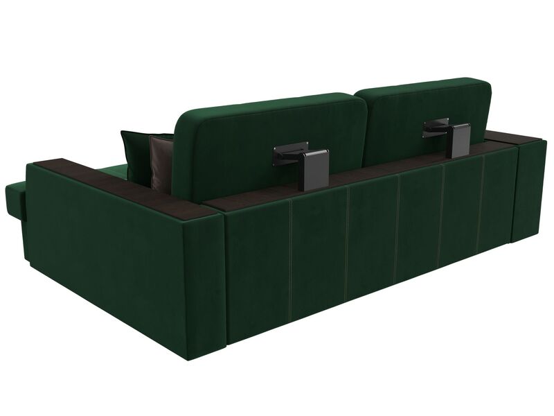 Диван угловой Брюссель правый угол, Велюр, Seven 626 зеленый;Seven 727 коричневый