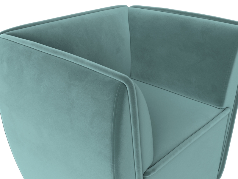 Кресло Бергамо, Велюр, SEVEN 113 бирюзовый