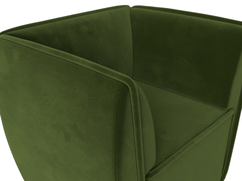 Кресло Бергамо, Микровельвет, Зеленый