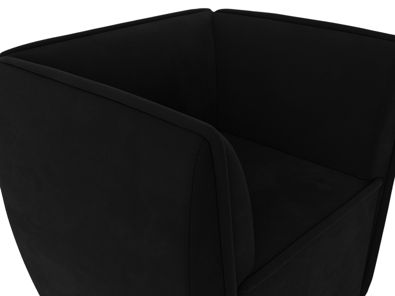 Кресло Бергамо, Микровельвет, Черный