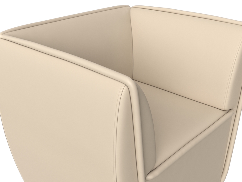 Кресло Бергамо, Экокожа, Бежевый