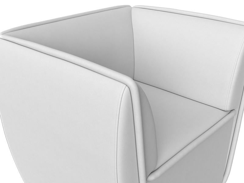 Кресло Бергамо, Экокожа, Белый
