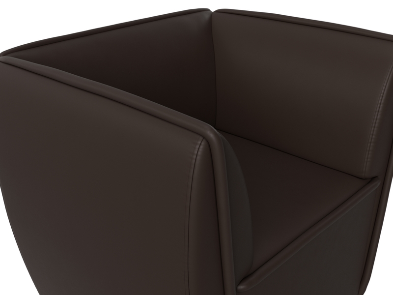 Кресло Бергамо, Экокожа, Коричневый